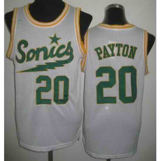 Seattle SuperSonics 20 Gary Payton White Throwback Revolution 30 NBA Basketball Jerseys